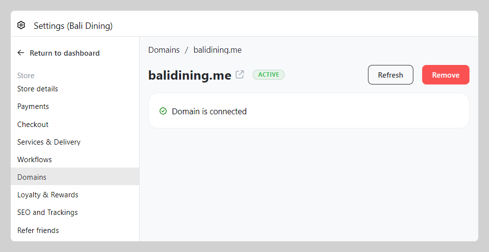 Custom Domain - Existing domain