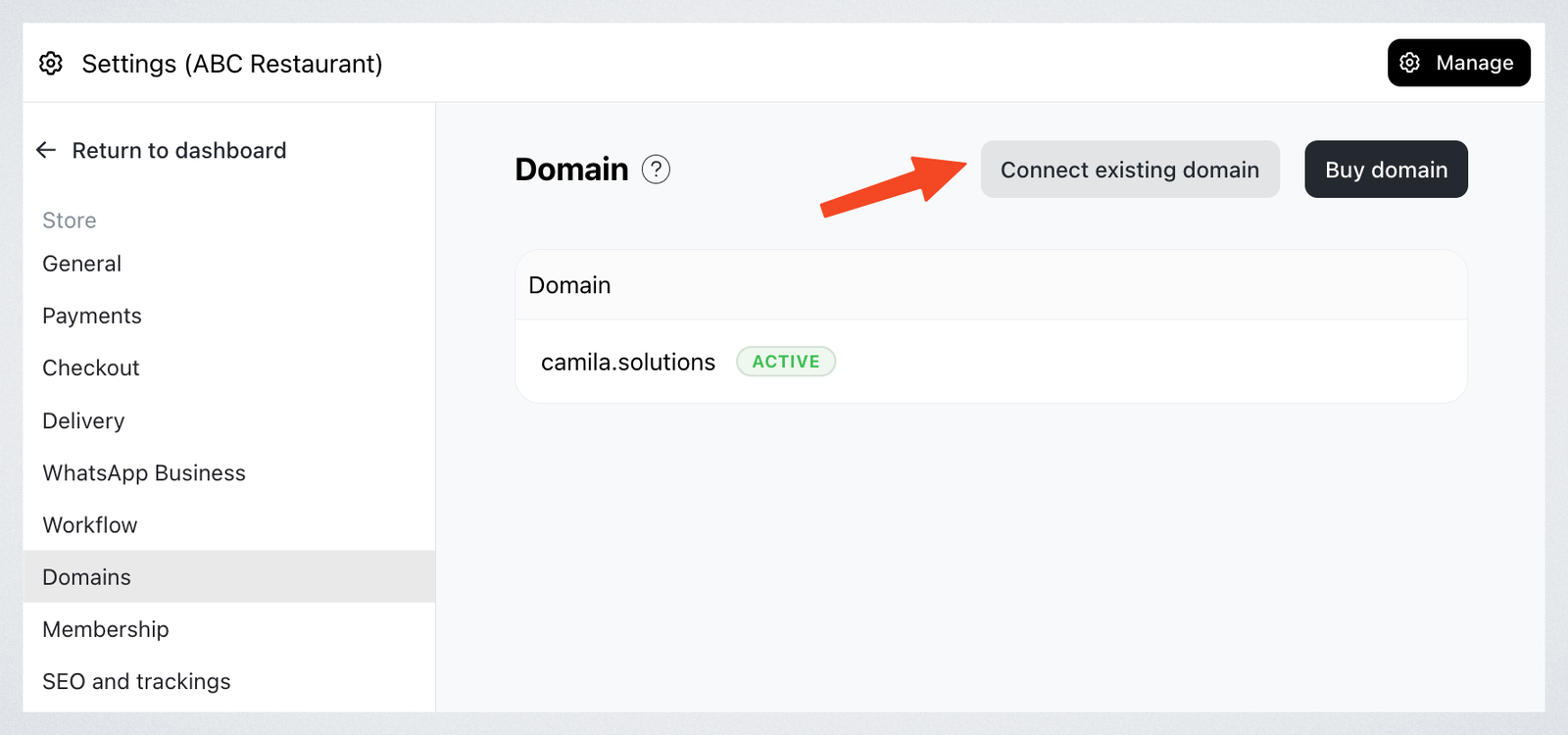 Custom Domain - Existing domain