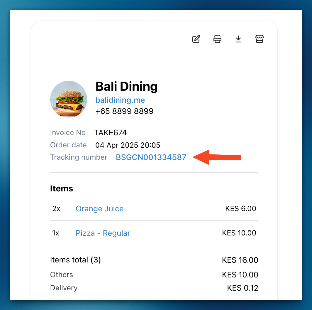 Delivery tracking