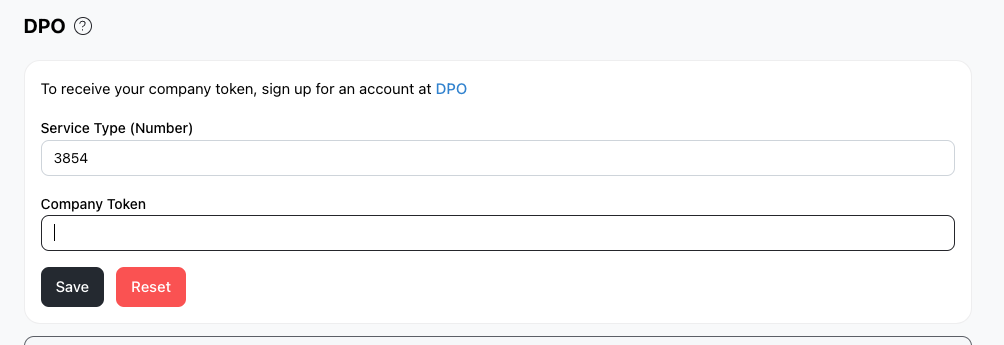 DPO Settings on Take App