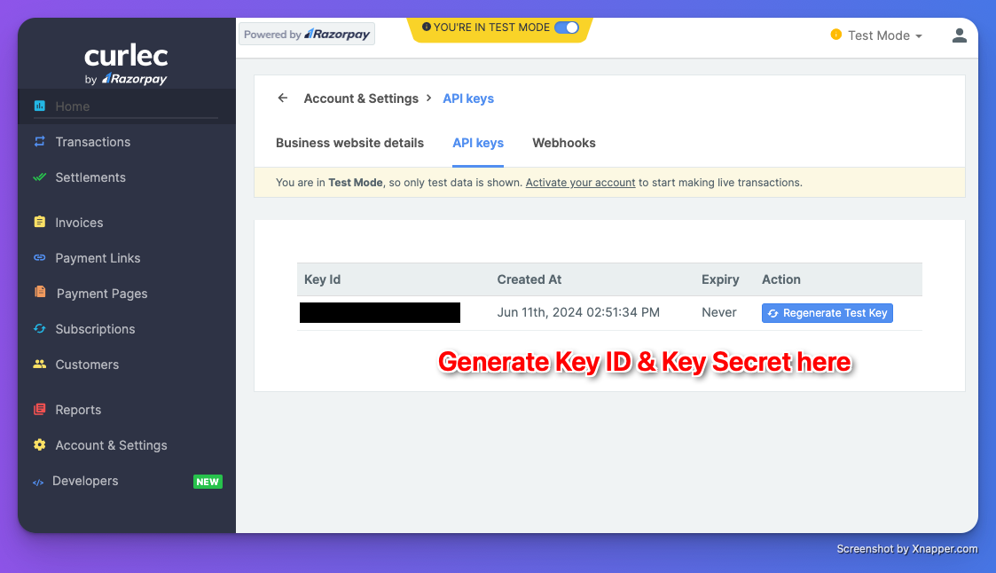 Image 2: How to generate APi Keys