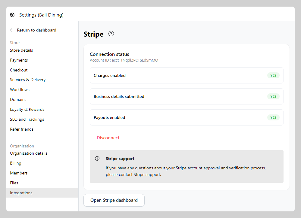 Stripe payment