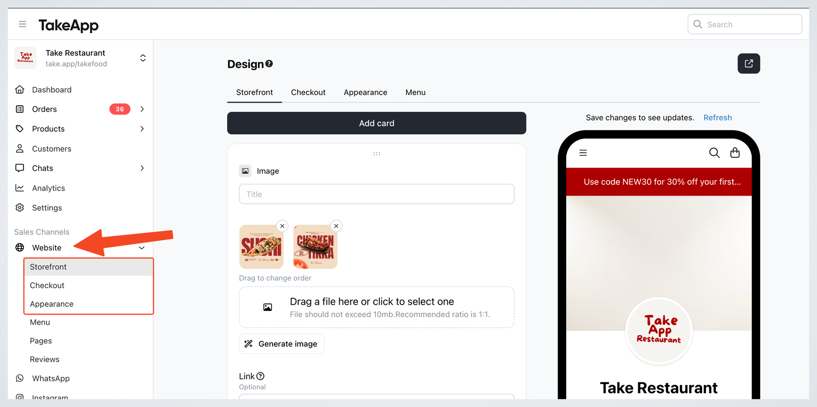 Designing storefront