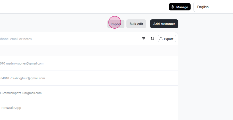 Customer Import (CSV)