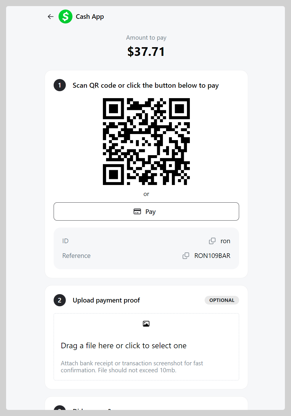 Cash App Payment