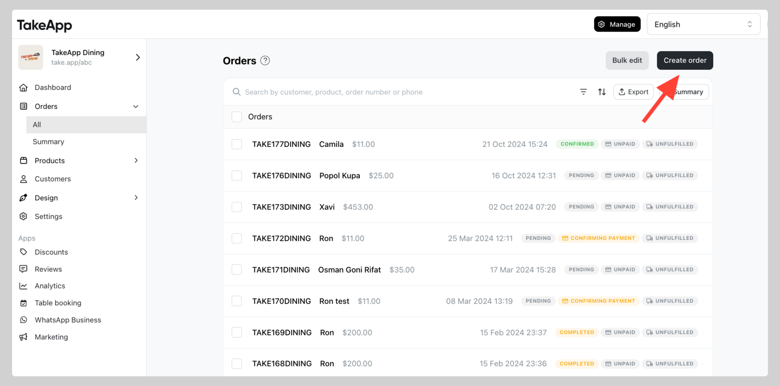 Create, edit, or duplicate orders