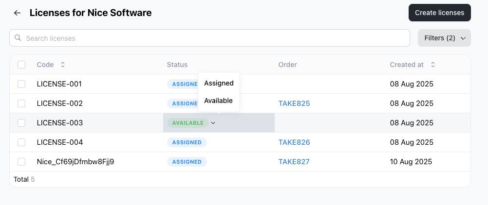 Digital Products with License