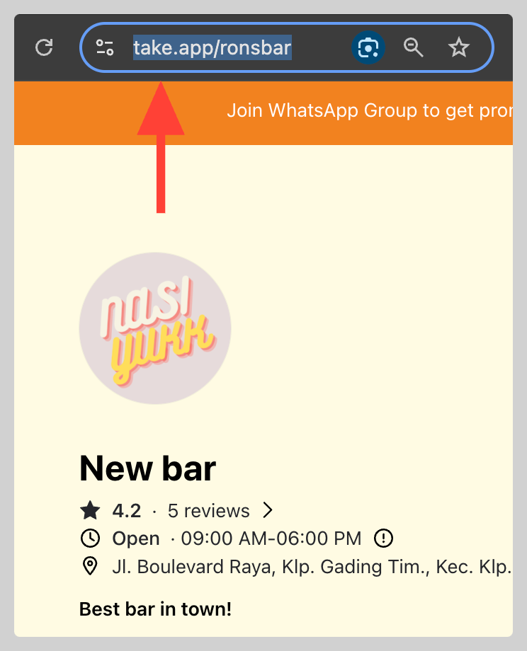 Share store link