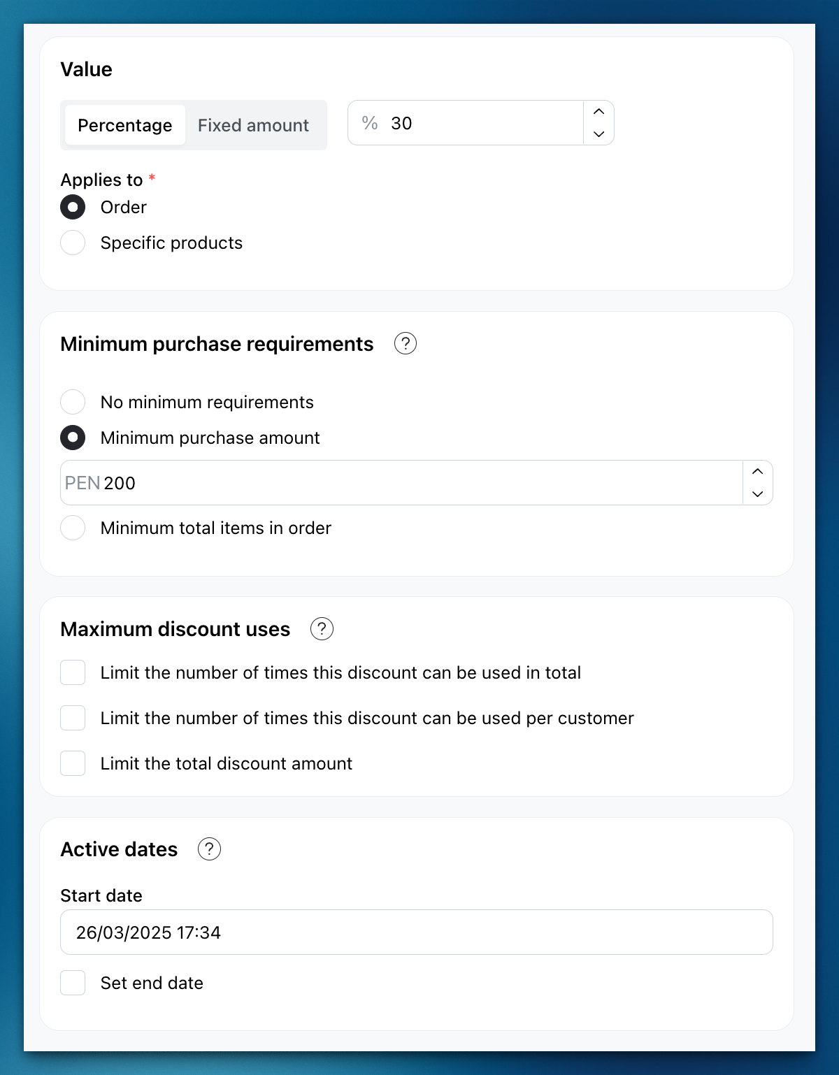 Create discount