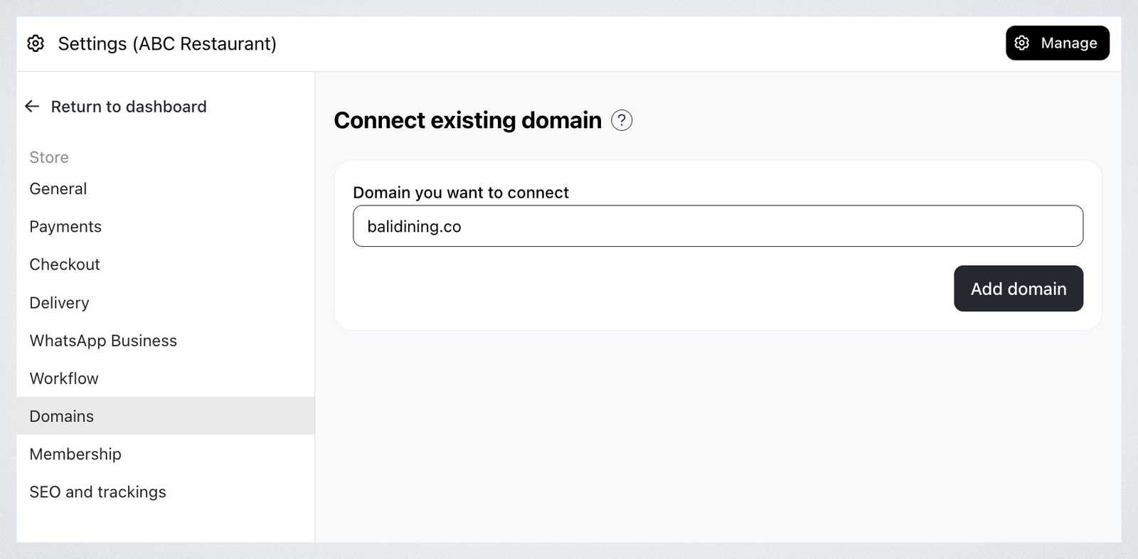 Custom Domain - Existing domain