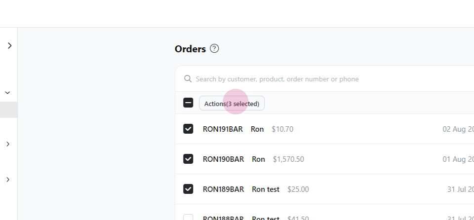 Printing order in bulk (simple or standard template)