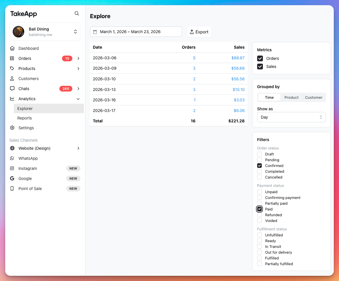 Analytics Explore