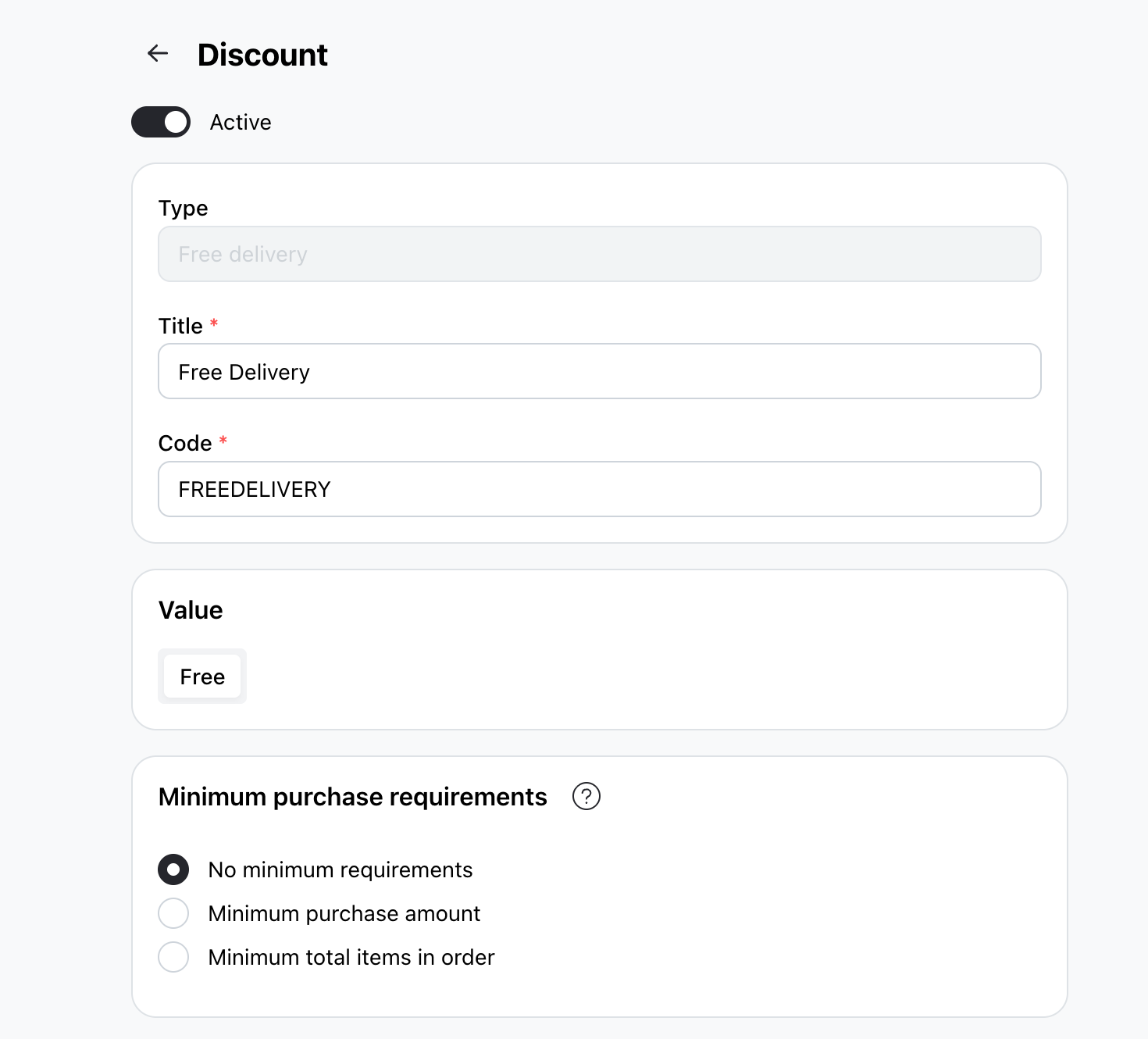 Free Delivery Discount Code