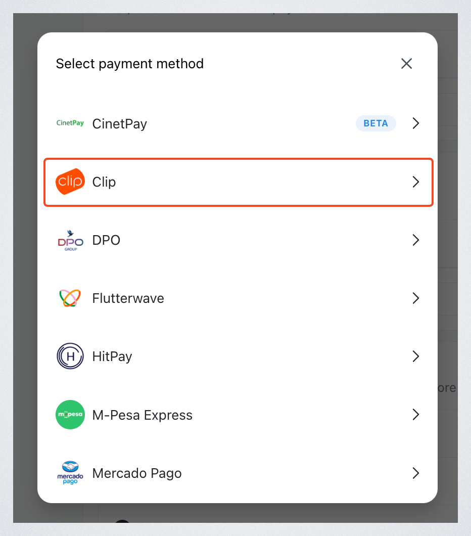 Clip Payment