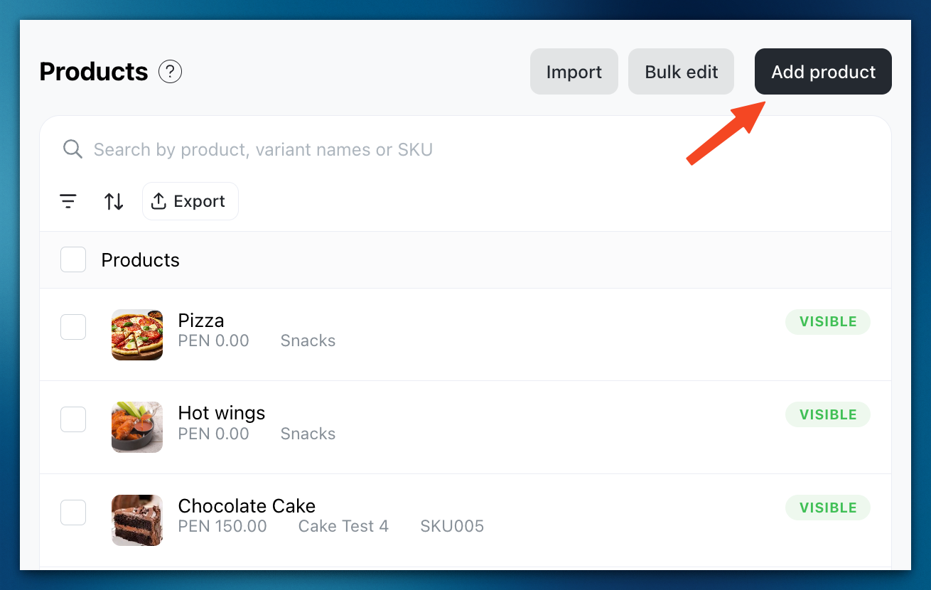 Create product