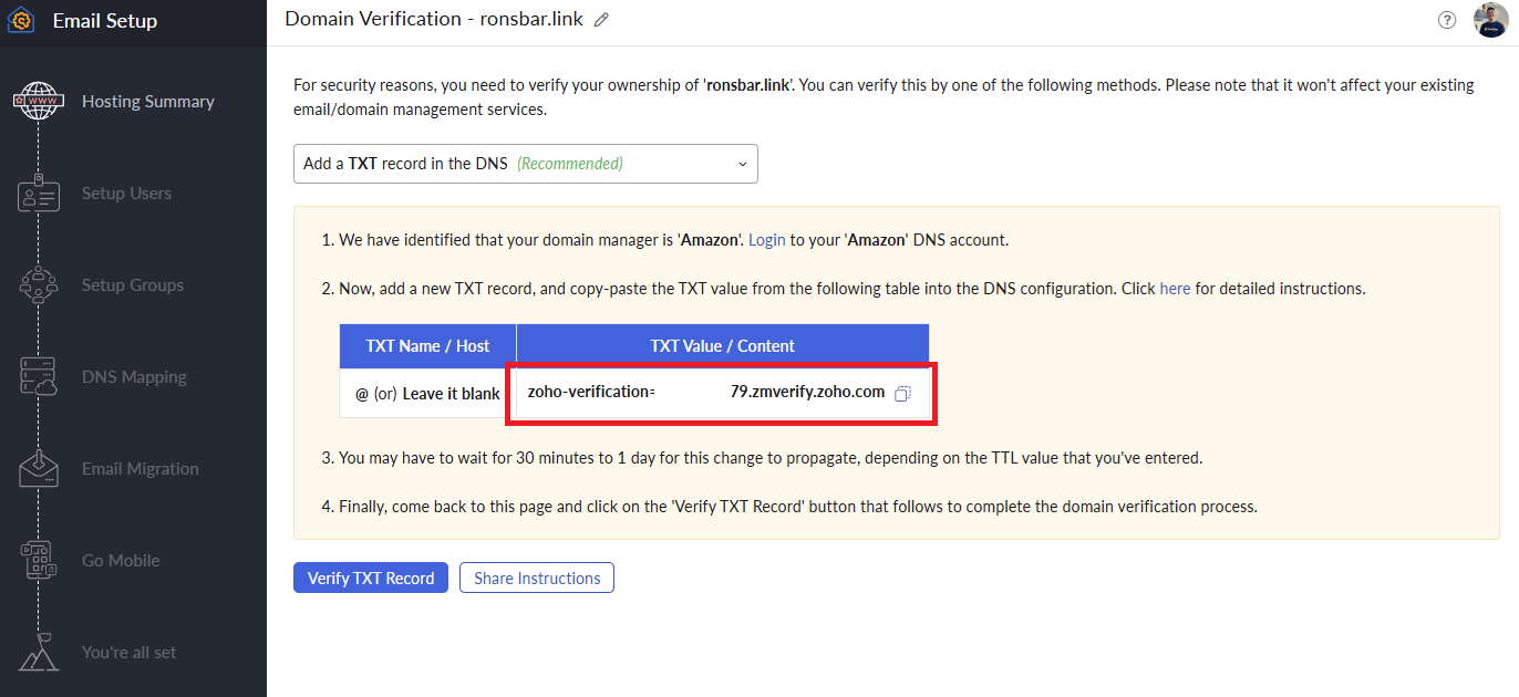 Create a domain-based email