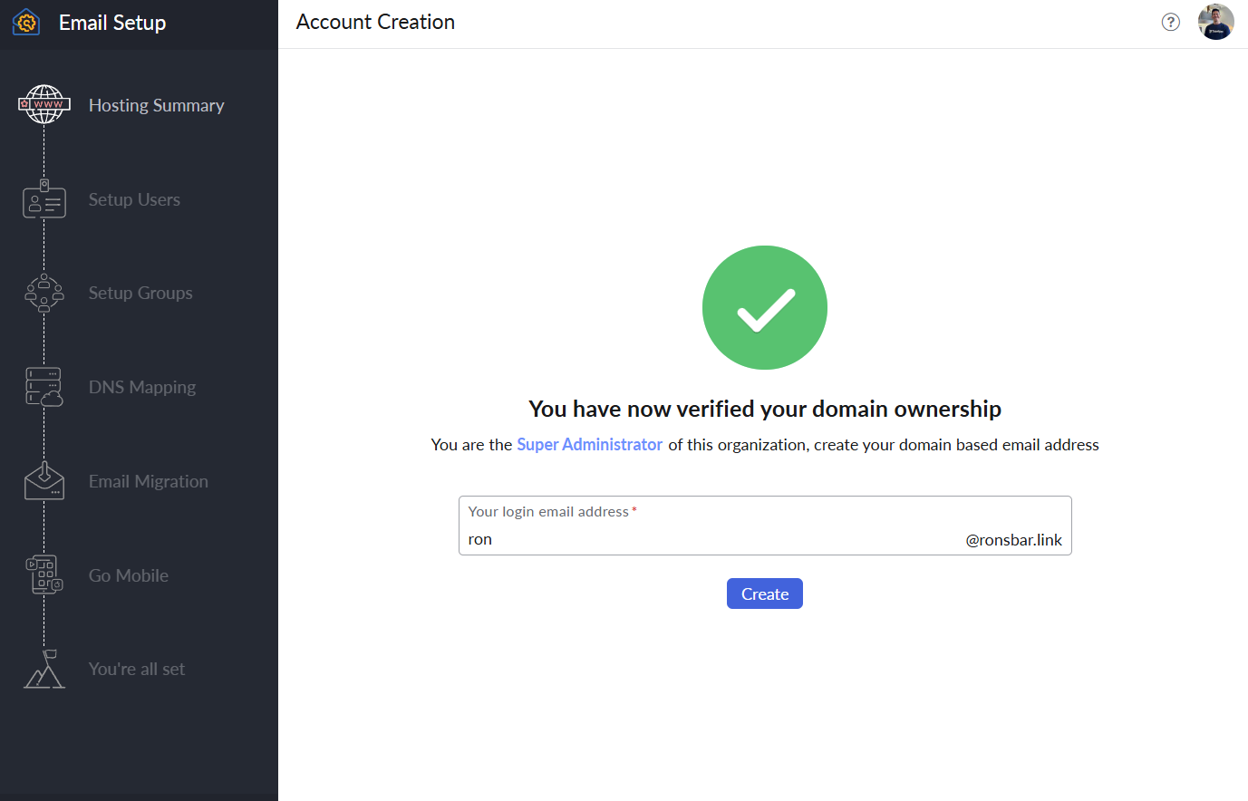 Create a domain-based email