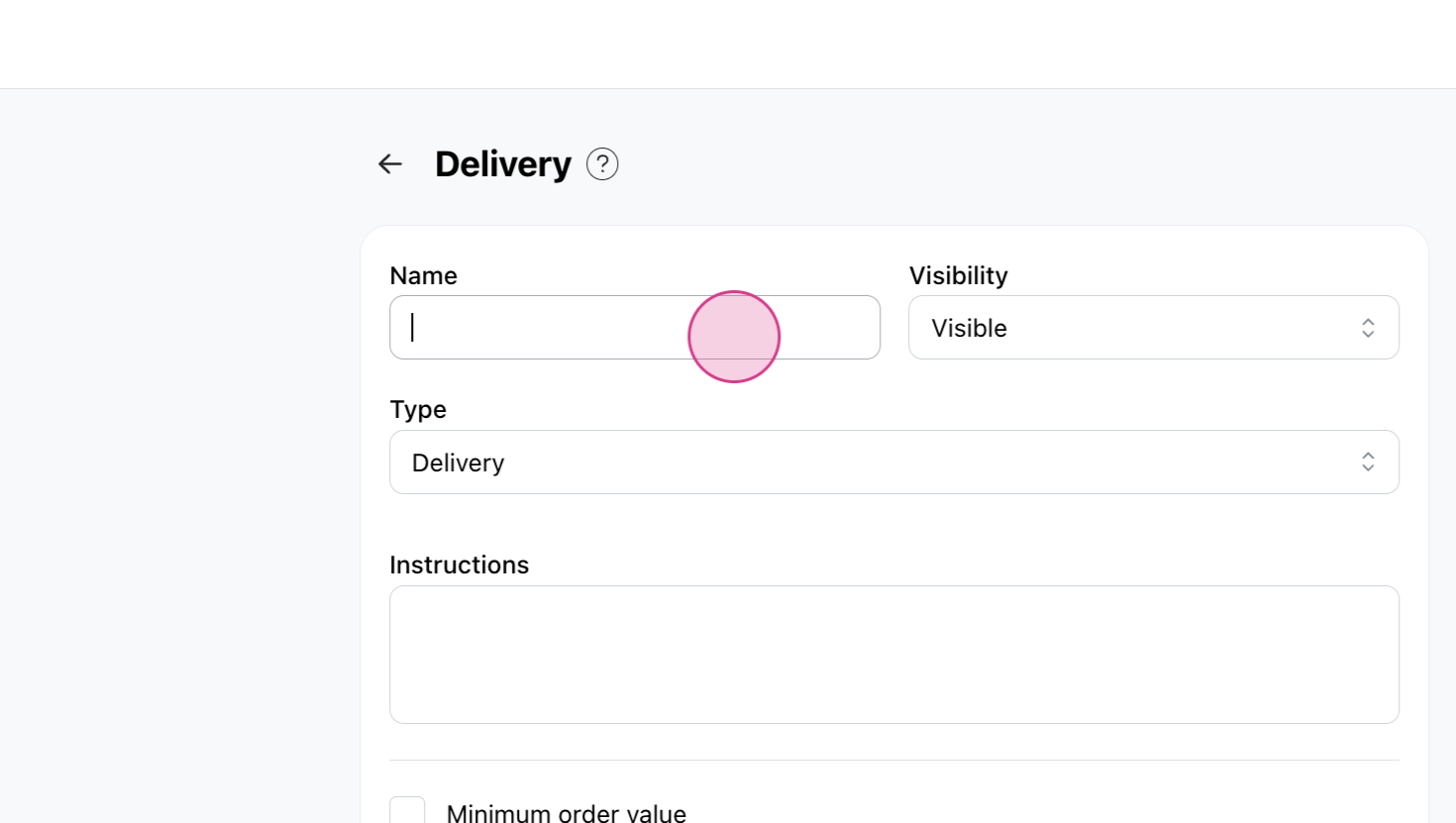 Add delivery method
