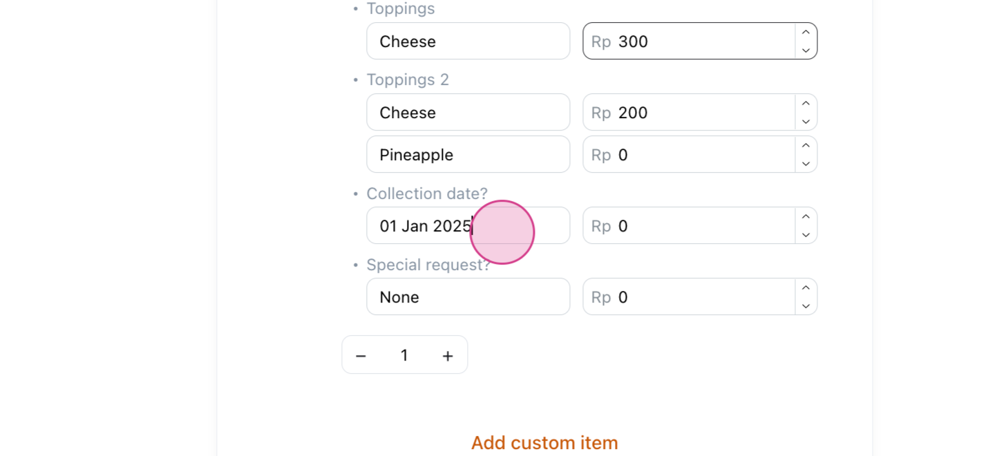 Edit Order Item Details