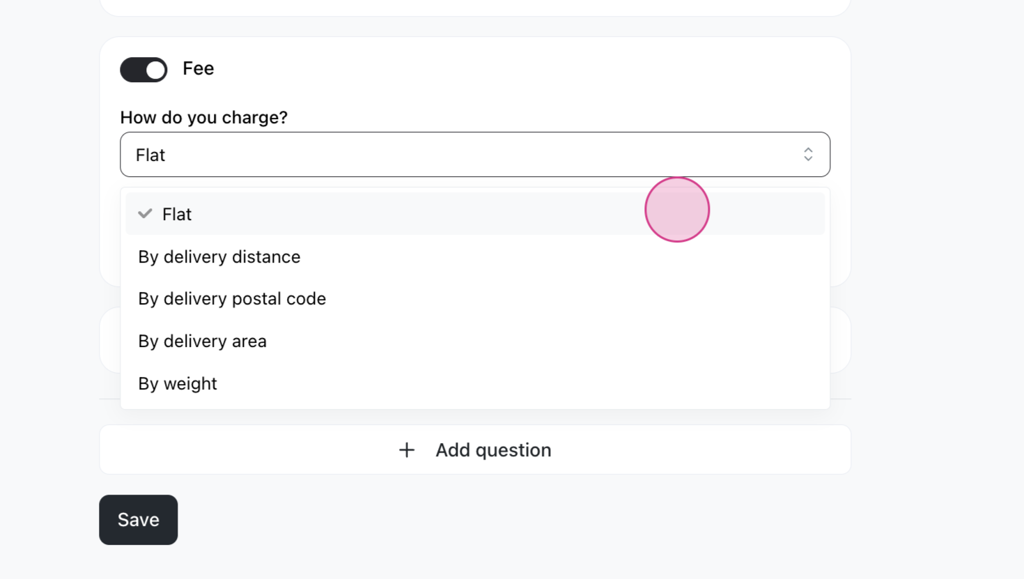 Add delivery method