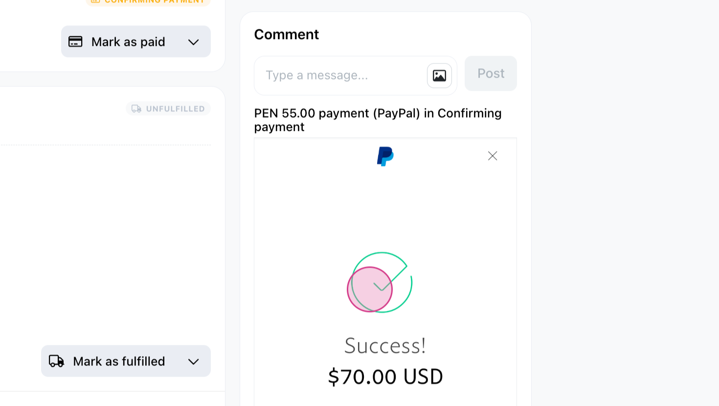 Payment proof upload