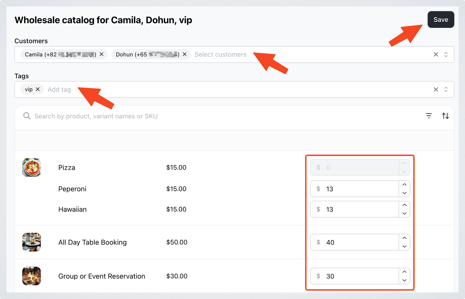 Wholesale Pricing for Multiple Customers