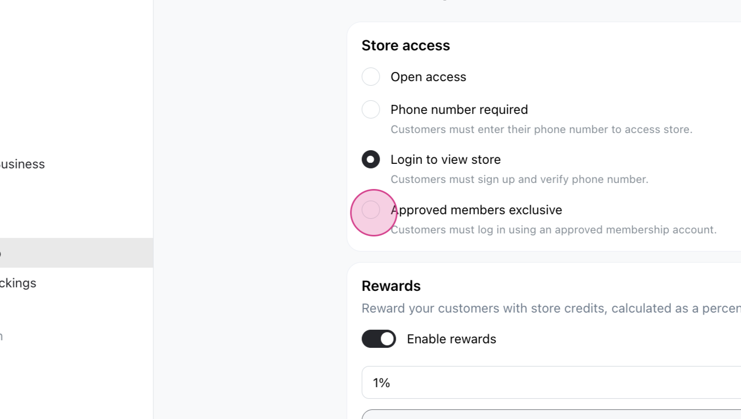 Store Access - Approved members exclusive