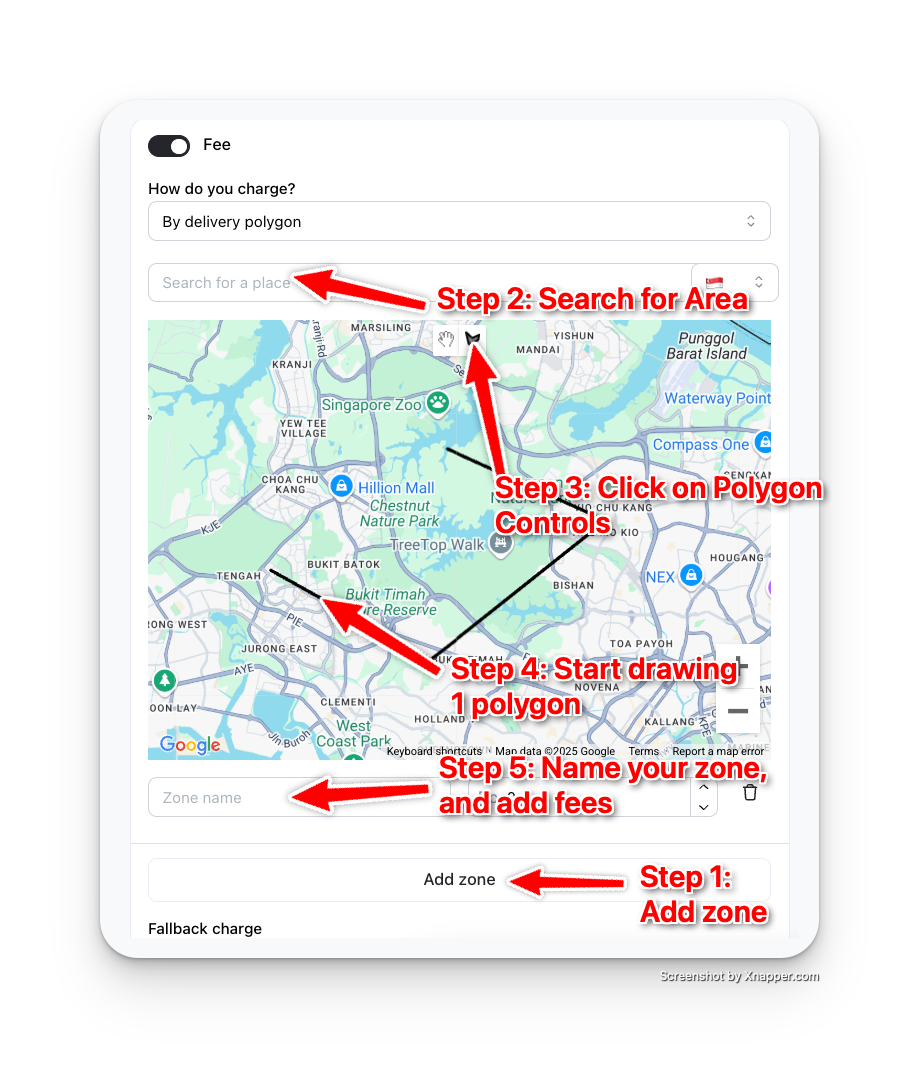 Steps to add a zone
