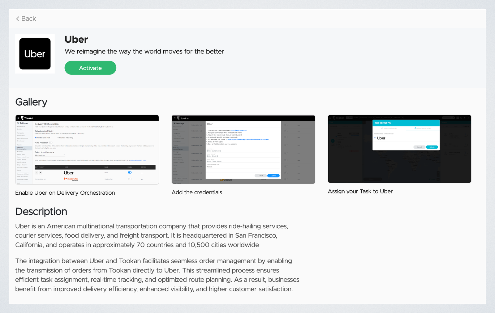 Tookan Delivery Integration