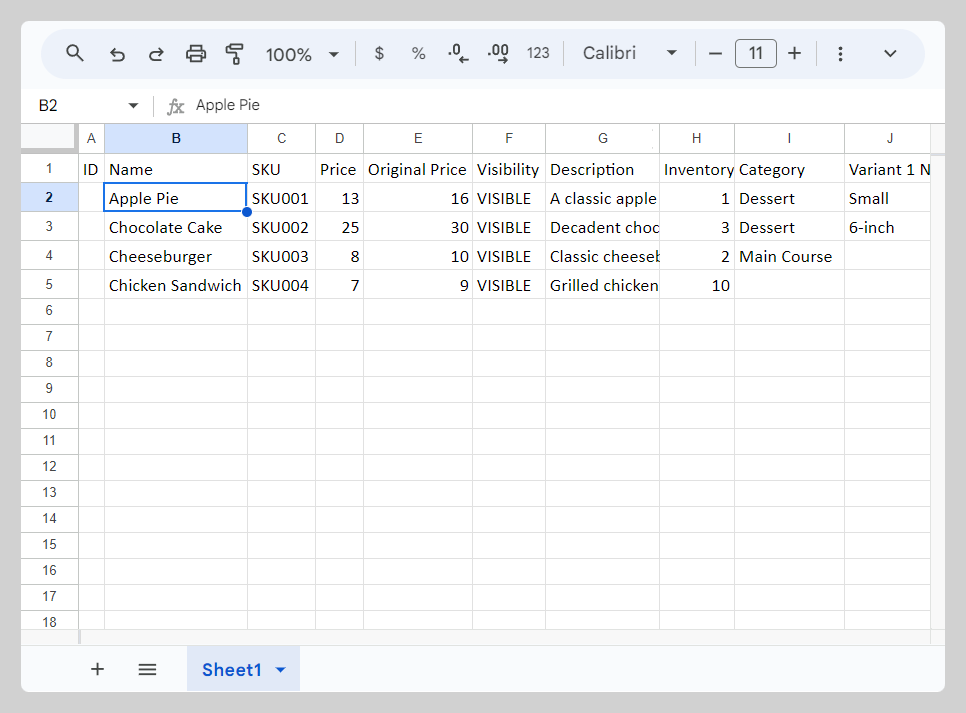 Products bulk upload