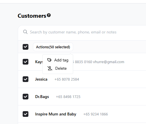 Customer tagging