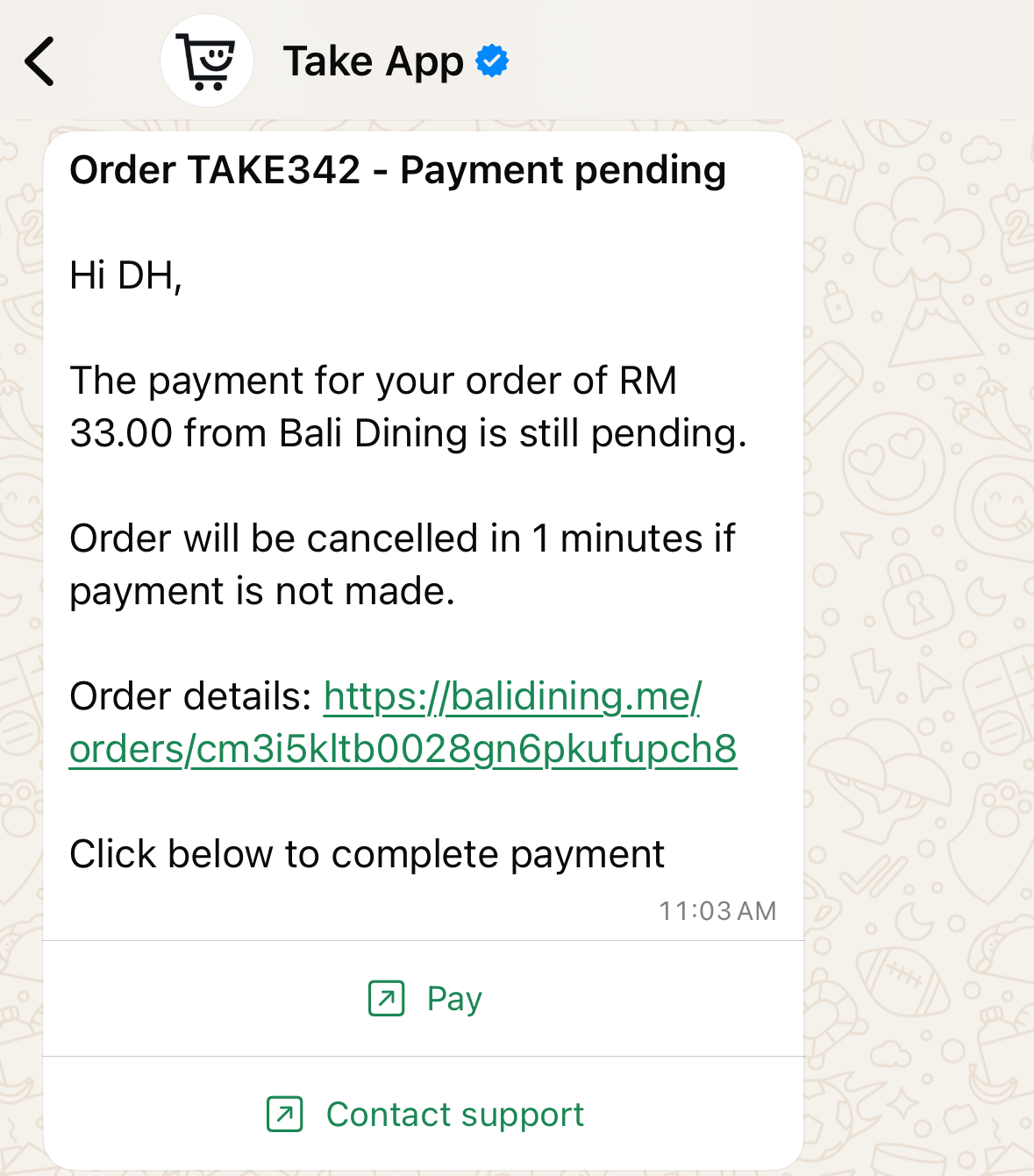 Payment recovery workflow