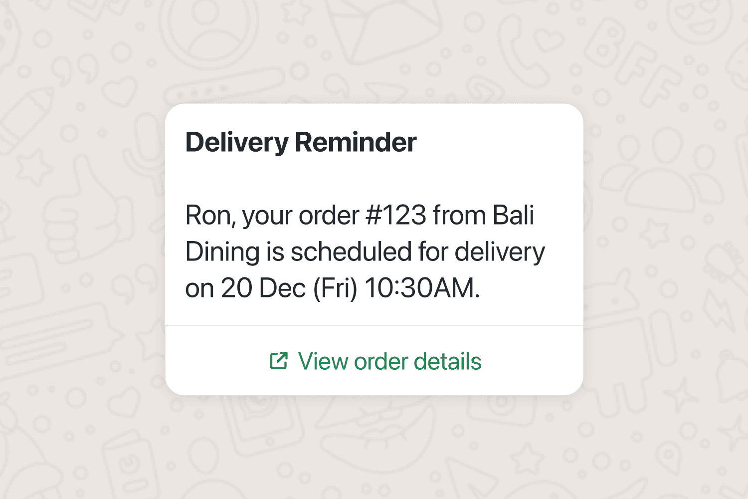Delivery Reminders