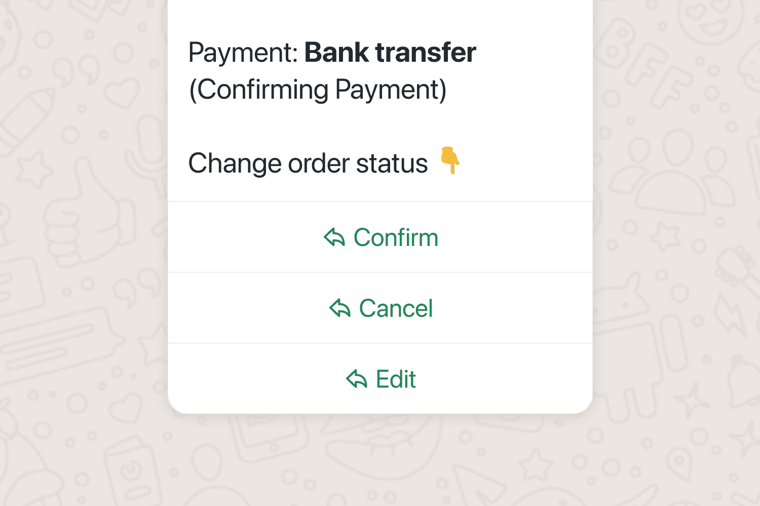 Update orders without switching apps