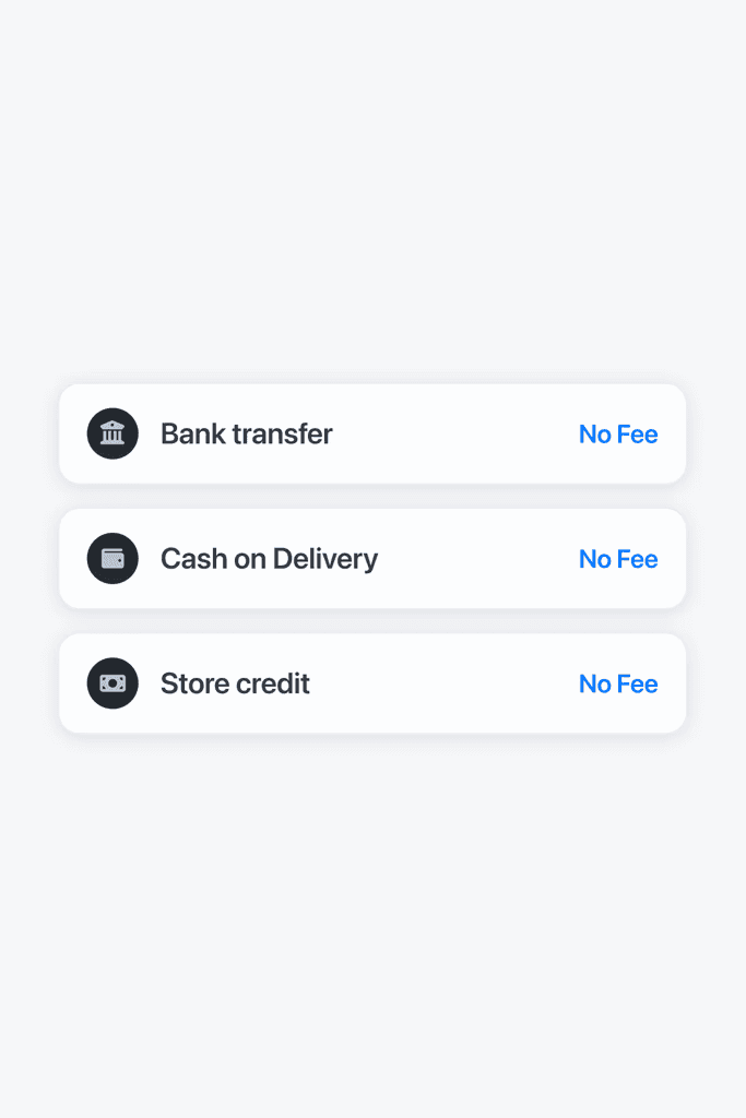 No transaction fees. Instant cash flow.